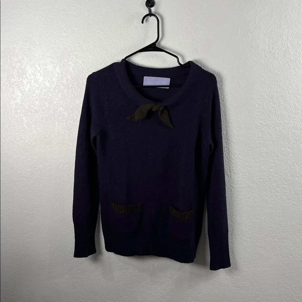 Vera Wang Lavender Mohair Women’s Alpaca Wool Blend Purple Brown Sweater Sz L
